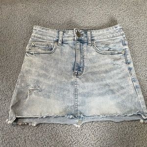 AE Ne(X)T Level High-Waisted Denim Mini Skirt Light Wash 4